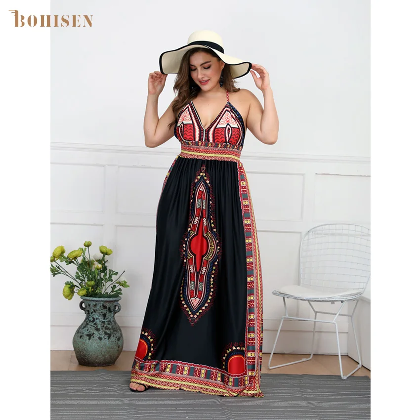 BOHISEN африканские платья для женщин Дашики плюс размер &quotАнкара&quot Африканский