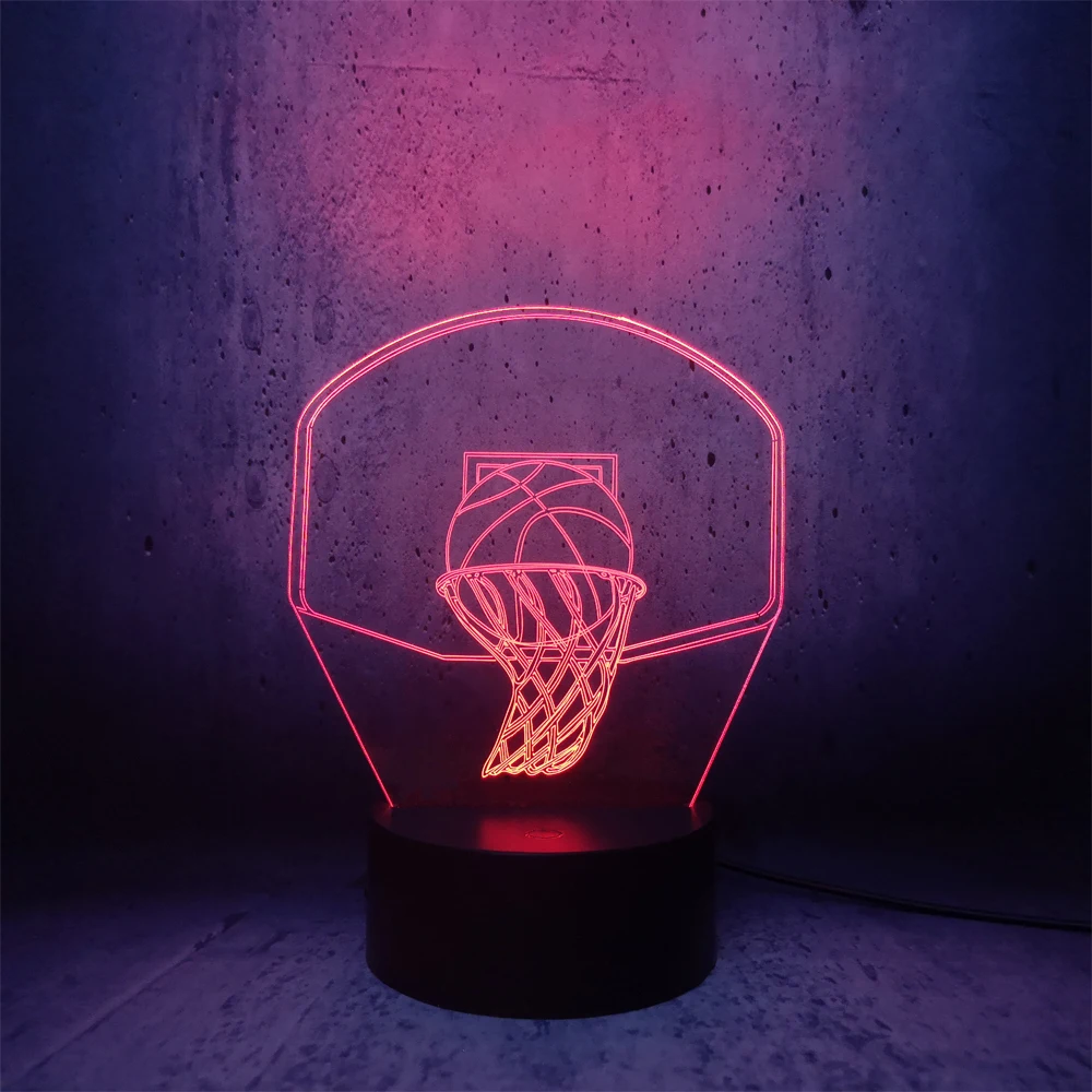Баскетбольная спортивная корзина 3D лампа Ночной светильник светодиодный