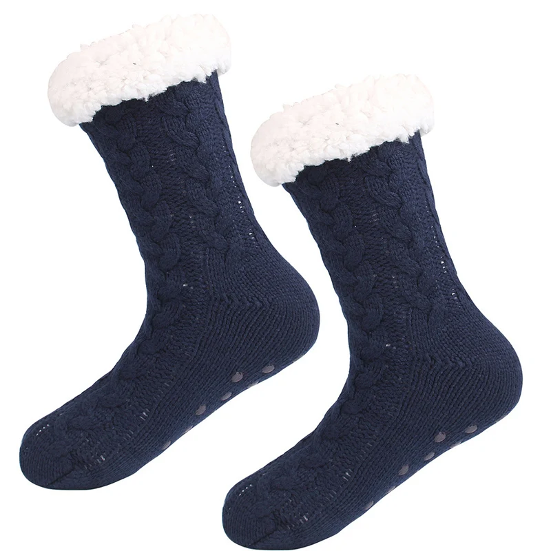 Winter Warm Slipper Socks Women Kawaii Christmas Fuzzy Fluffy Cozy Cute Knit Fleece Soft Thick New Year Gift Non Slip Socks