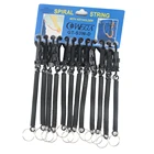 12 черный спиральный пластиковый брелок растягивающийся держатель для ключей