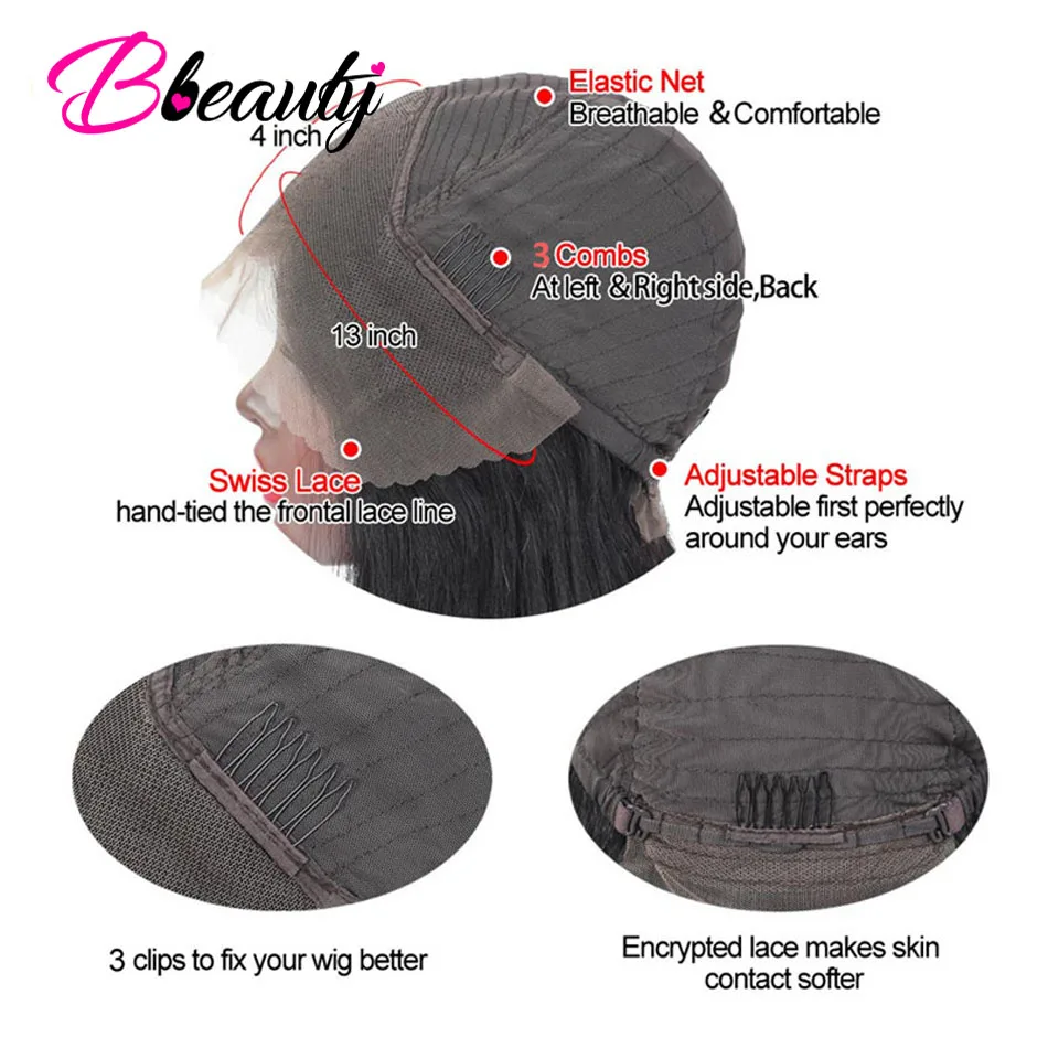 Волосы Bbeauty 13x4 парики из человеческих волос на сетке спереди перуанские