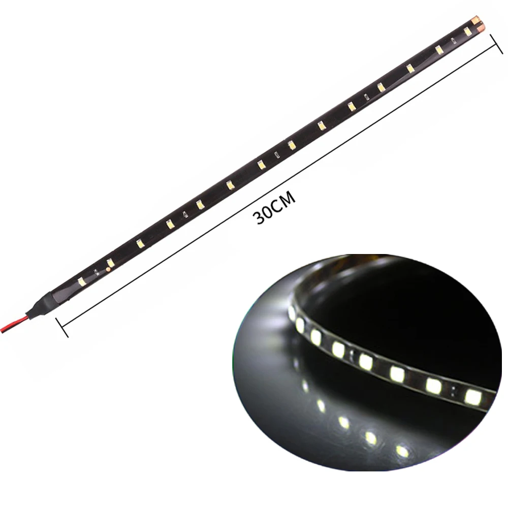 

Автомобильные светодиодные ленты 30 см, водонепроницаемый неоновый свет, интерьер мотоцикла, внешнее украшение, окружающая атмосфера, дневной ходовой свет 12 В