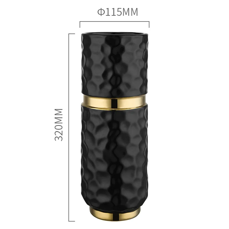 

Gold-plated Ceramic Vase Nordic Light Luxury Home Decoration Living Room Dining Room Soft Flower Arrangement