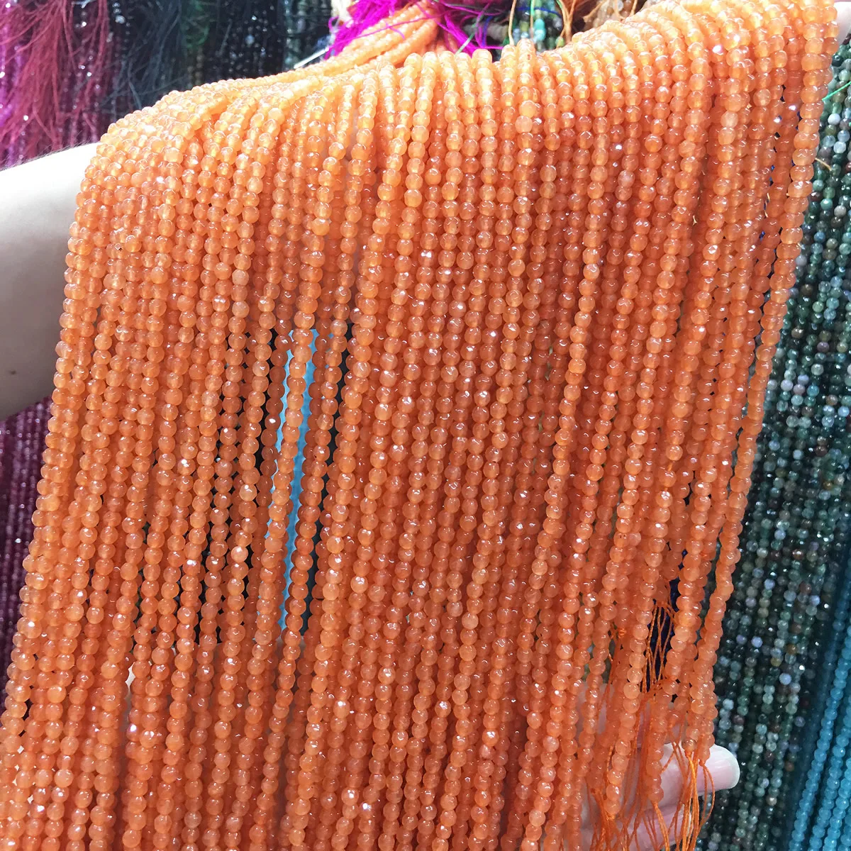 Граненые маленькие бусины из натурального камня желтые кристаллы свободные