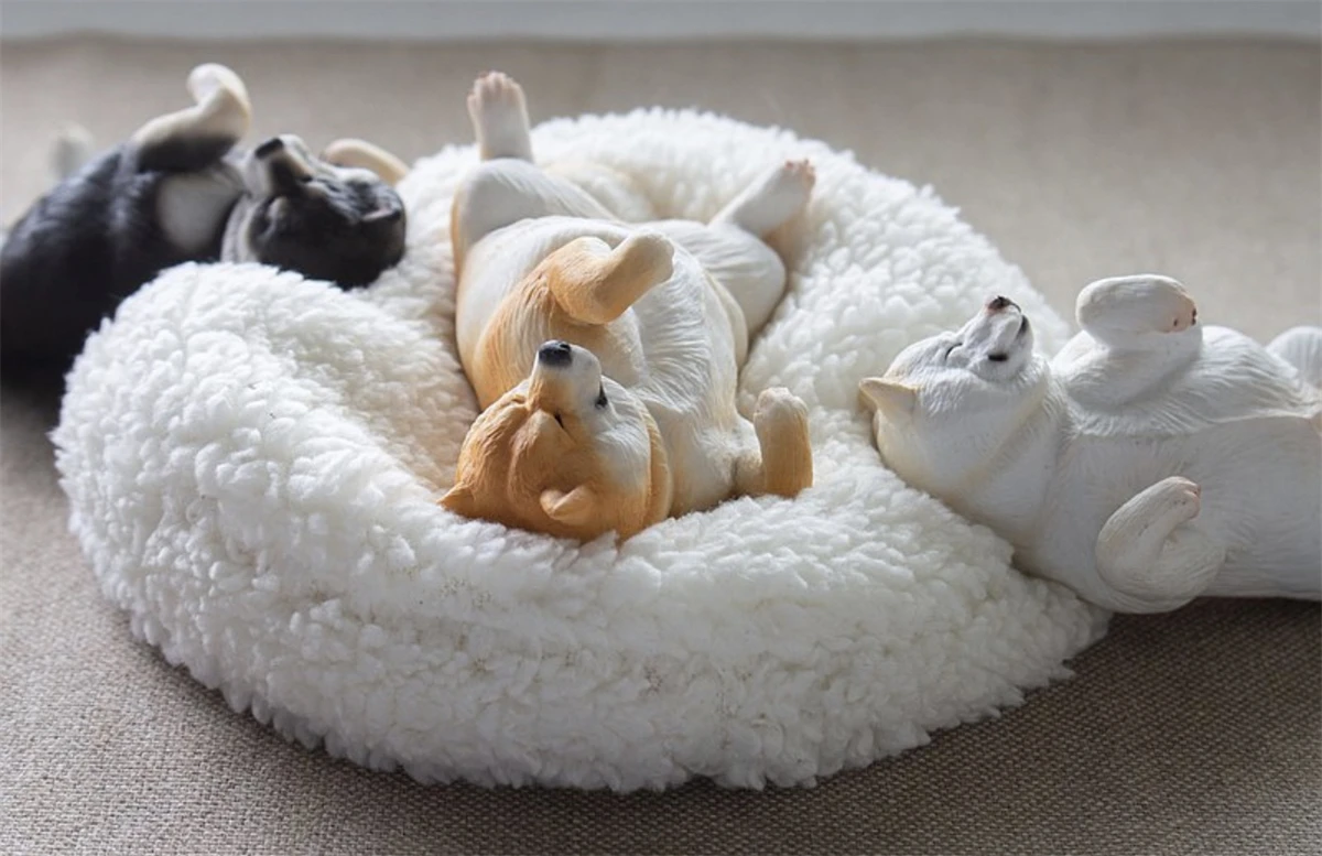 M7 фигурка спящего Сиба-ину милая собака модель животного коллекционер украшение