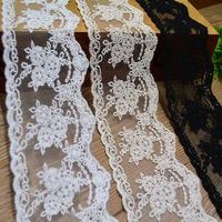 black white beige small flower cotton embroidered lace decoration accessories lace trim width 9cm 5ydslot