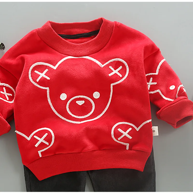 New Winter Baby Boys Girls Clothes Suit Children Thicken Warm T-Shirt Pants 2 Piece Set Toddler Fashion Costume Kids Tracksuits | Детская