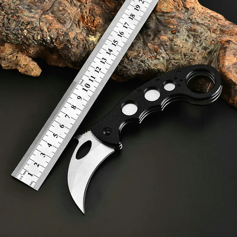 

D2 Steel Pocket Folding Karambit Outdoor Camping Survival Hunting Knife Tactical Military Utility EDC Csgo Knives Navaja