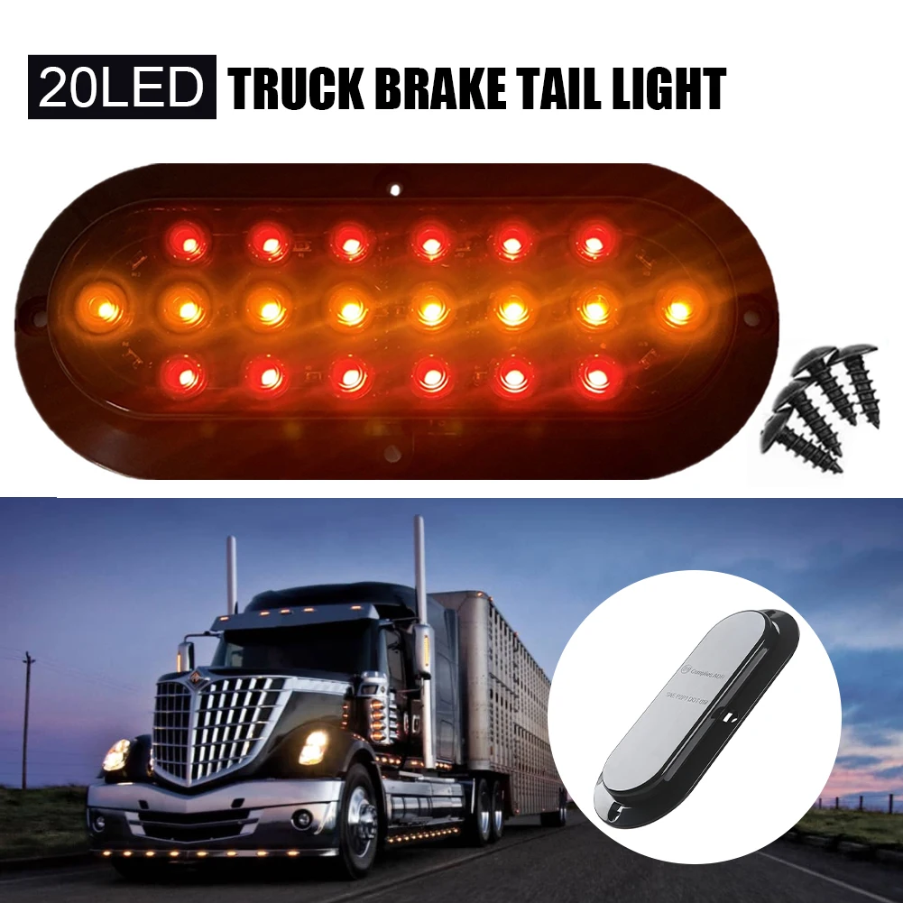 

20LED Truck Trailer Side Marker Tail Light 12V-24V Signal Light Strobe Flowing Warning Light Waterproof For Caravan Motorhome