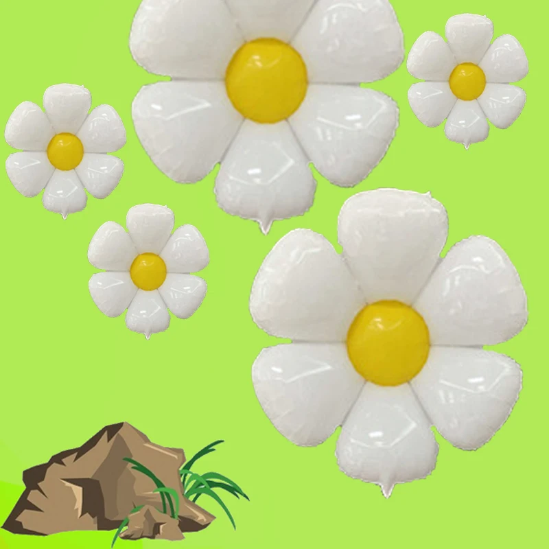 

110*97cm Daisy Foil Balloons Children Birthday Party Wedding Decoration Valentine's Day White Flower Balloon Summer Sunflower