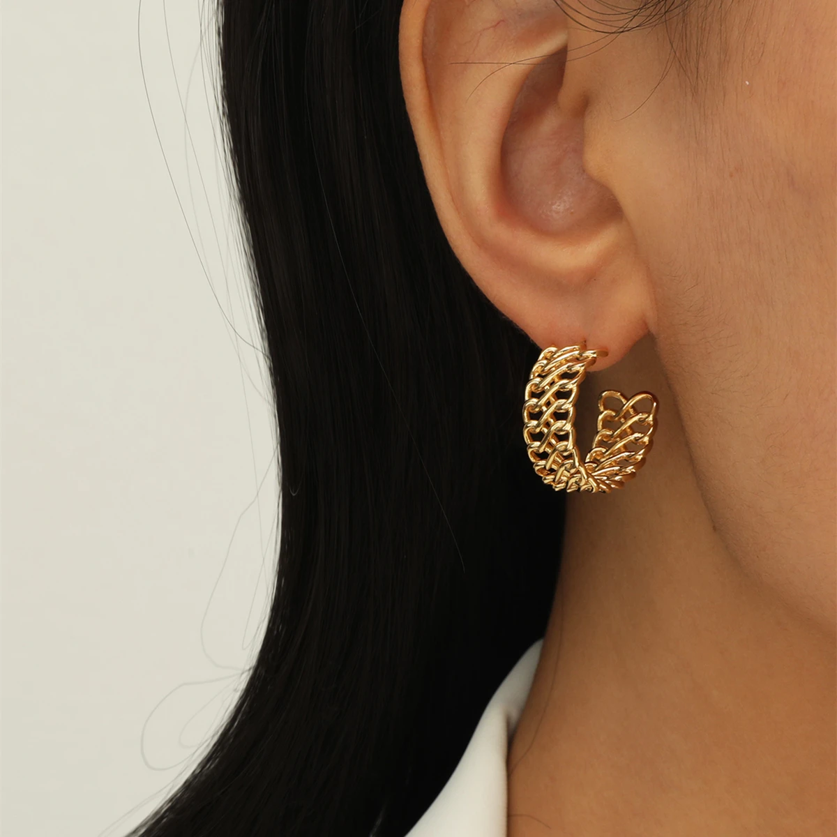 MOREDEAR Fashion Vintage Double Weave Design 925 Silver Needle Hoop Earrings Women Jewelry