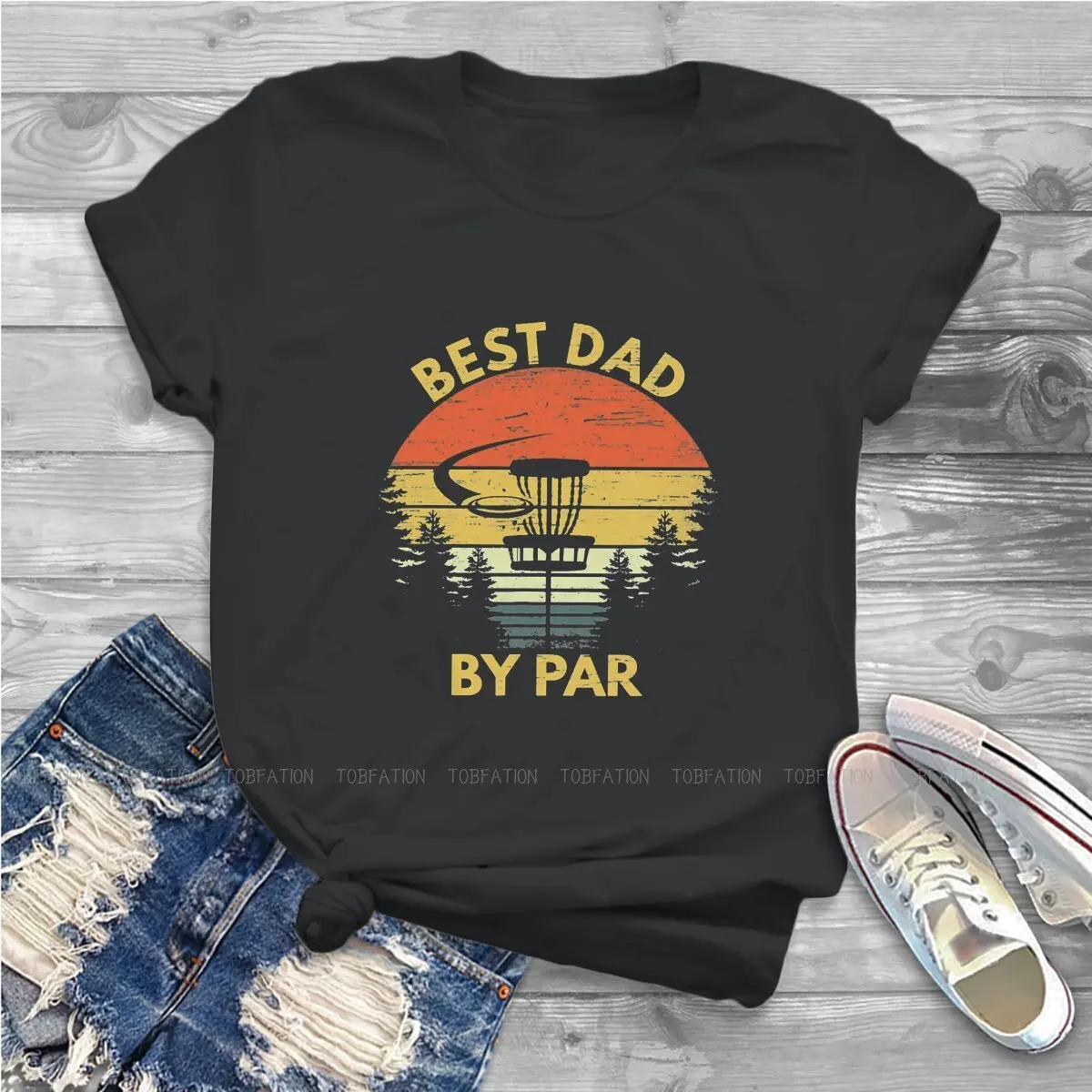 

Vintage Best Dad By Par Disc Golf Female Shirts Father's Day Gift Loose Vintage Women Top Harajuku Casual Feminine Blusas