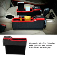 car seat crevice organizer storage box cup pu leather drink holder auto gap pocket stowing tidying for tesla bmw bens audi vw