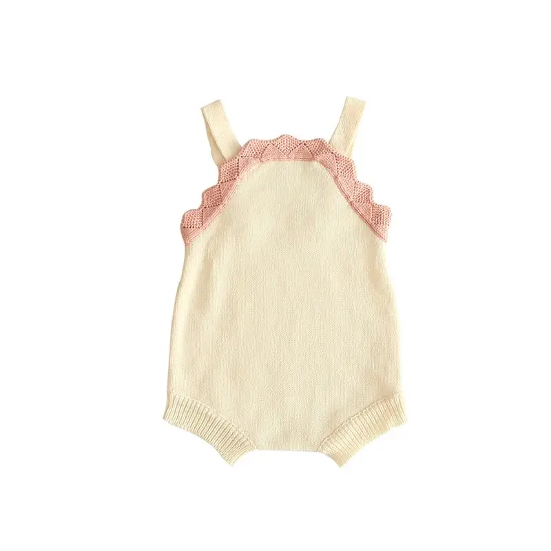 Осенняя одежда для малышей боди младенцев комбинезон без рукавов Вязаный на