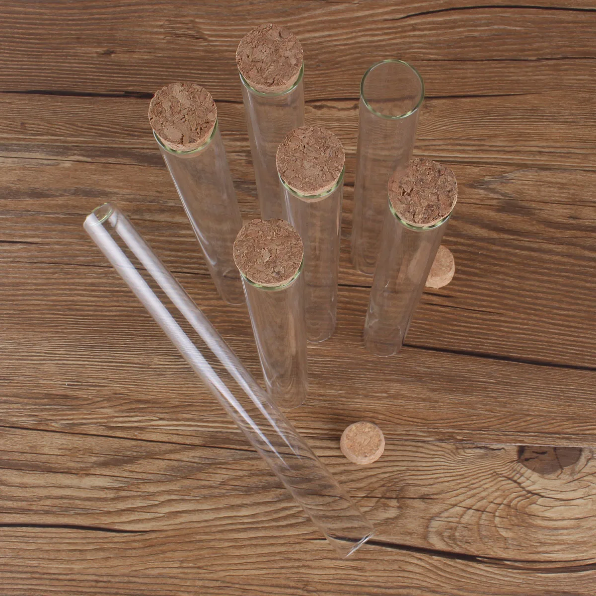 

20 pieces 22*220mm 55ml Long Glass Tubes Glass Bottles Test Tubes with Cork for DIY Craft