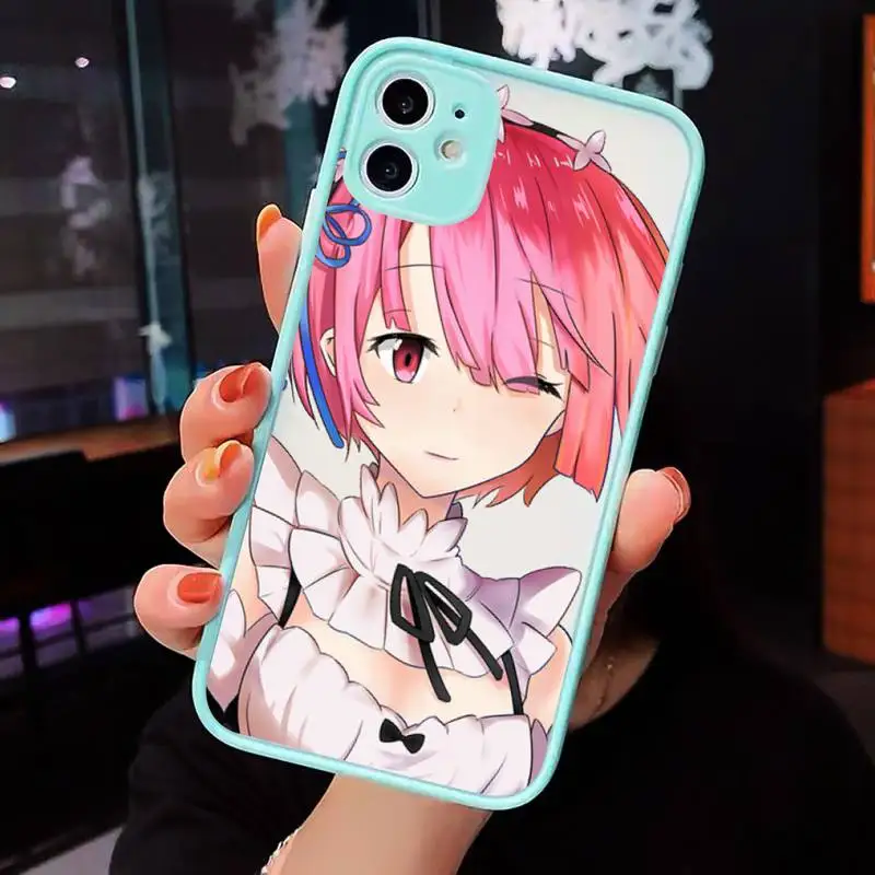 

Re Life in a different world from zero Phone Cases Matte Transparent for iPhone 7 8 11 12 s mini pro X XS XR MAX Plus cover