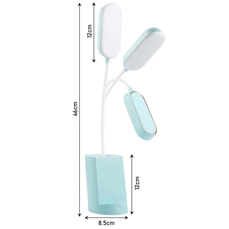 

Desk Lamp, Rechargeable LED Table Lamp 3 Color Dimmable Lamp with Phone Holder & Power Bank Function Light for School