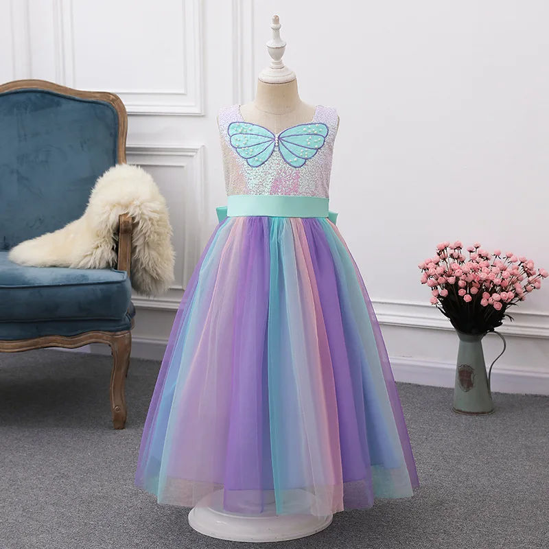 

Cosplay Costume Girls Dress Sequin Summer Kids Clothes Princess Dresses For GirlsWedding Party Dress vestidos Children Clothing