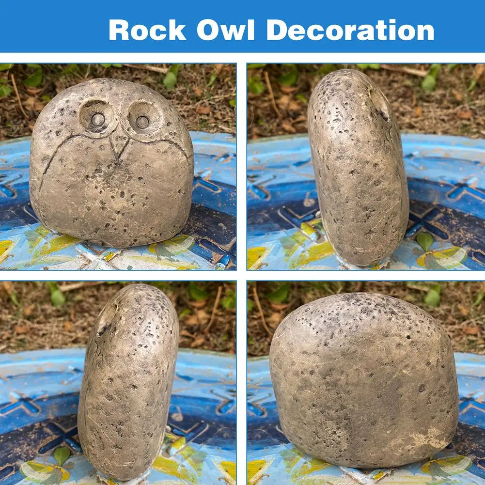 

Innovative Retro Owl Stone Resin Window Home Decor Perfect Gifts Hand-made Waterproof Landscaping Yard Decoration Outdoor