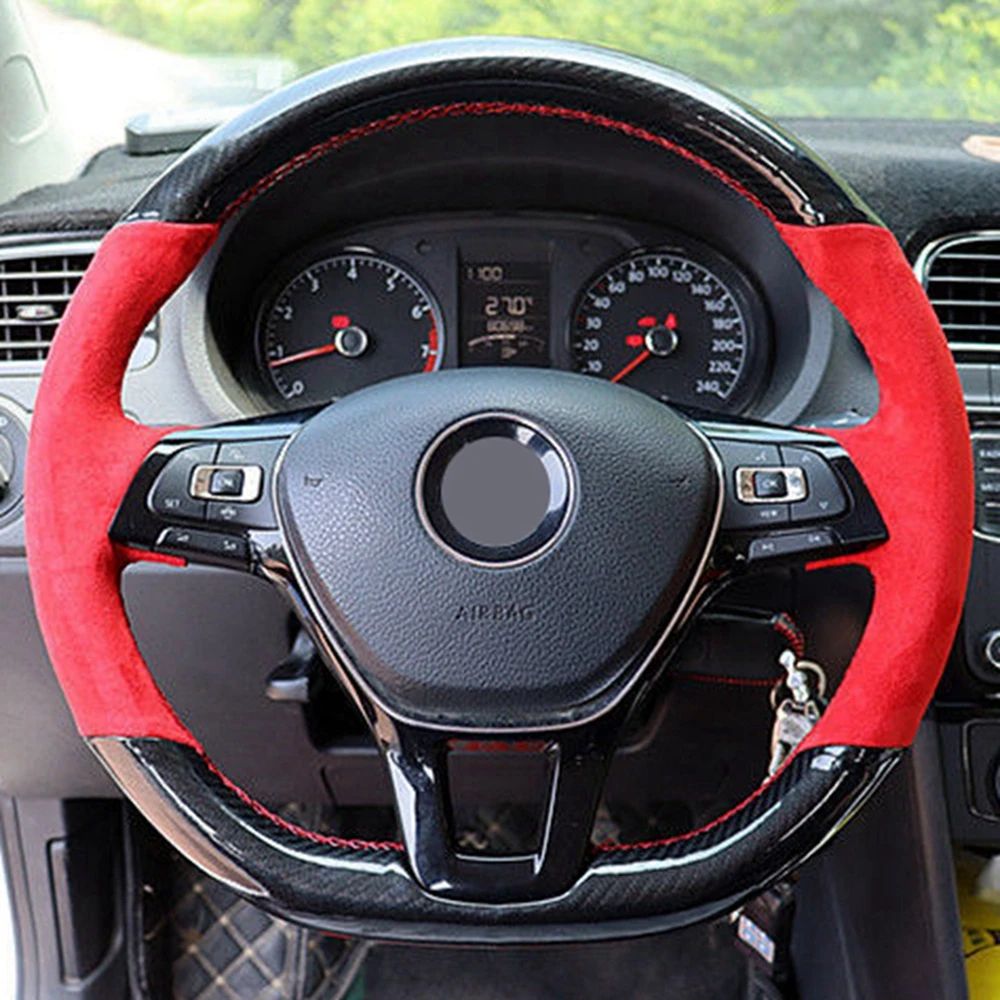 Нескользящая черная кожа из углеродного волокна для Volkswagen VW Golf 7 Mk7 Новинка Polo Jetta
