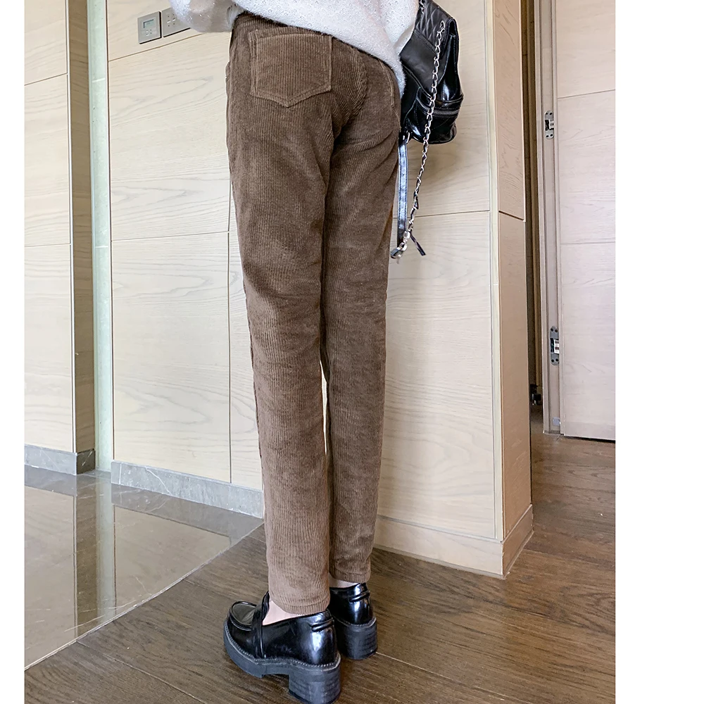 Winter Warm Harem Pants Women New Corduroy Casual High Waist Female Trousers Fleece Pantalones Thick Loose Woman Pants