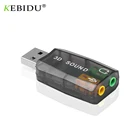 Kebidu внешняя звуковая карта USB для 3,5 мм микрофона Разъем для наушников стерео 3D гарнитура Звуковой адаптер интерфейс динамика для ноутбука ПК
