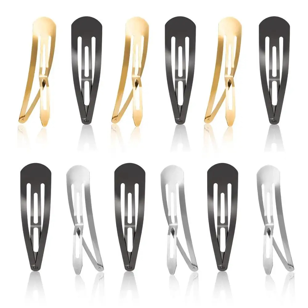 

10 Pcs/Set Gold Silver Black Color Snap Hair Clips Durable Metal BB Clips for Girls Women Hair Grip Hair Styling Tools Hair Care