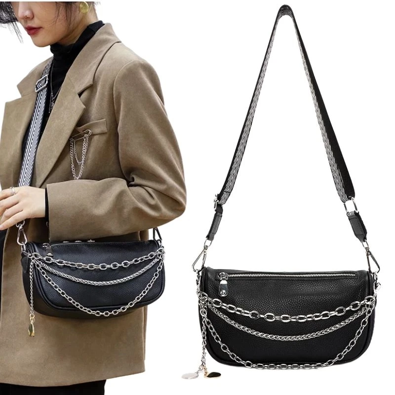 Черная женская сумка на плечо из натуральной кожи удобная сумочка мягкой