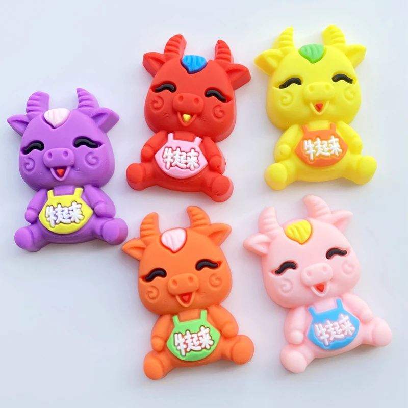 20 шт./лот симпатичная ПВХ мультяшная резина для крупного рогатого скота с плоским
