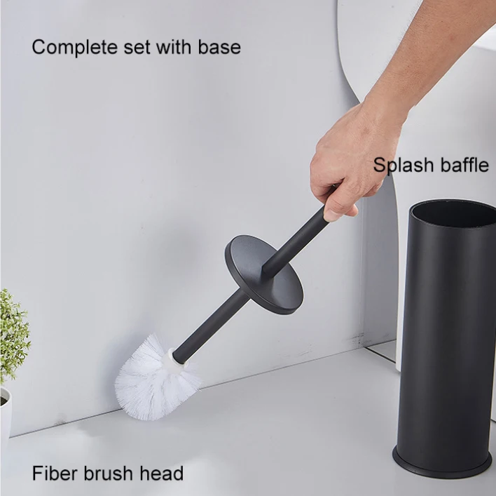 2 pcs bathroom accessories toothbrush holder long handle toilet brush with base aluminum toilet cleaning brush set household free global shipping