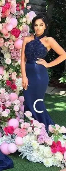 Темно синие дешевые платья подружек невесты русалка до 50 А линия шифон Кружева