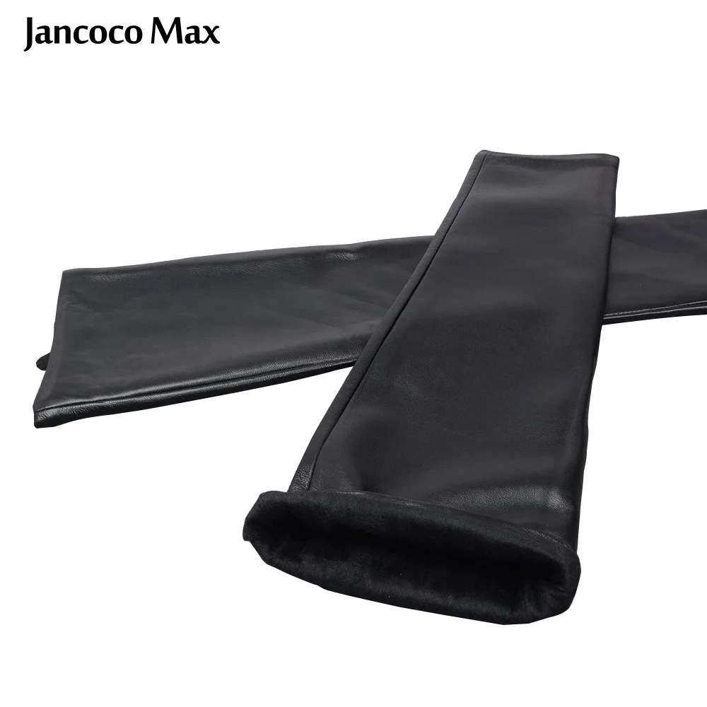 Jancoco Max Новые простые Стильные женские длинные перчатки из овечьей кожи без