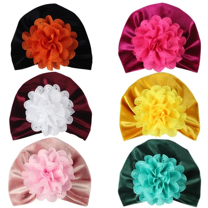 

Baby Hats For Girls Caps Newborn Baby Girls Infant Toddler Flower Hat Cotton Soft Cap Sping autumn Girls Hair Accessories s