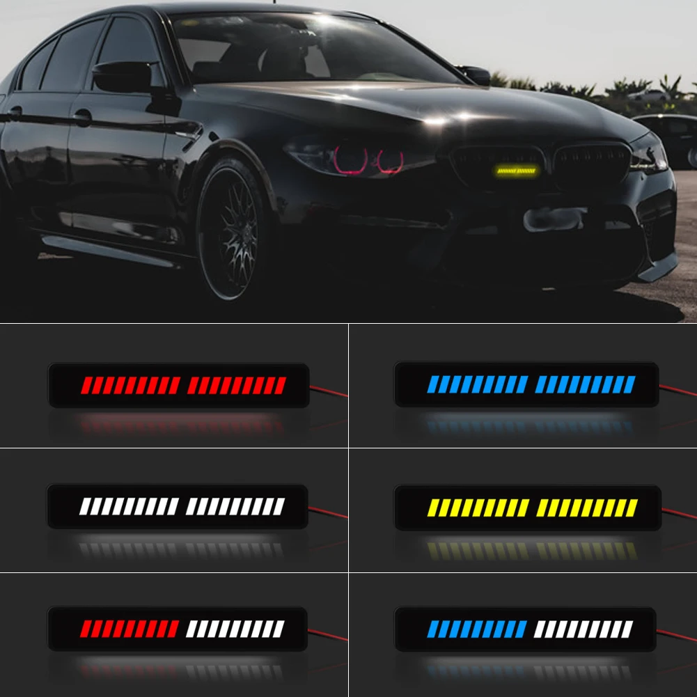 

3D Car Front Grille LED Decorative Light Car Light Beacon Day/Night Time Running Lamp Exterior Accessories автомобильные товары