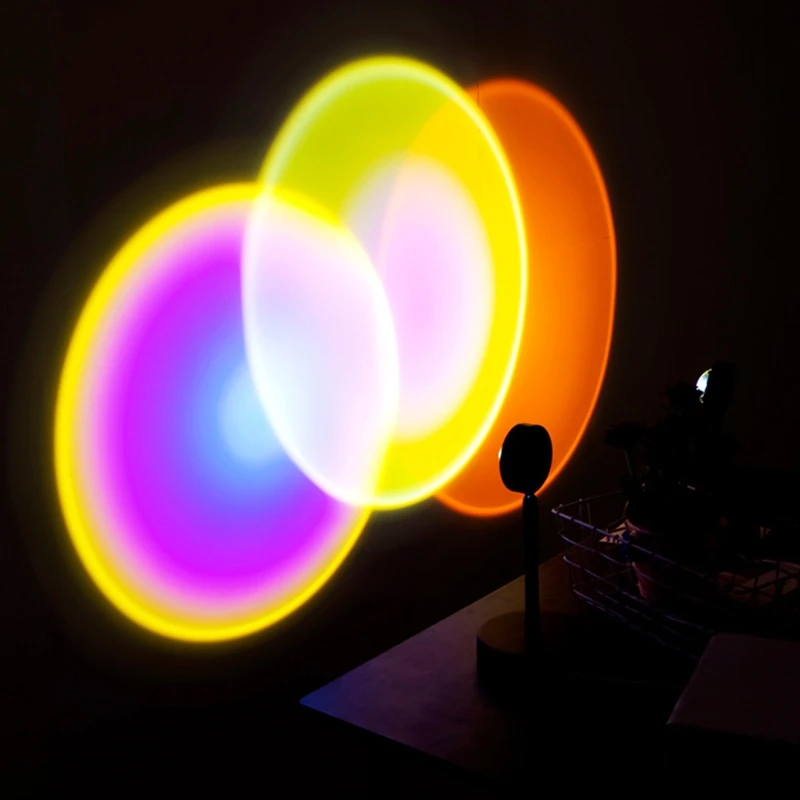 

Romantic Sunset Rainbow Projection Lamp Desktop Projector Night Light Elegant Effect Home Bedroom Lighting Decoration Supplies