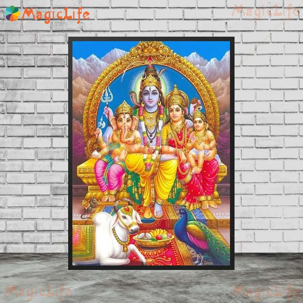 Shiva Hinduism, богиня Индии, настенное искусство, холст, живопись, Бог разрушения, настенные картины для гостиной, скандинавский плакат без рамки