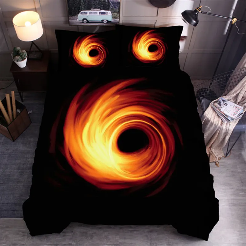 

SOFTBATFY Starry Black Hole Bedding Set 3D Polyester Duvet Cover Set Single Double Twin Queen King Size Customize Dropshipping