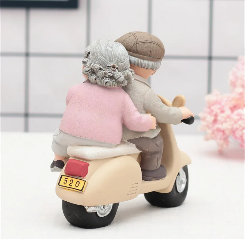 

Creative Gift Love To Accompany The Old Man Old Lady Couple Motorcycle Home Decoration Wedding Anniversary Gift