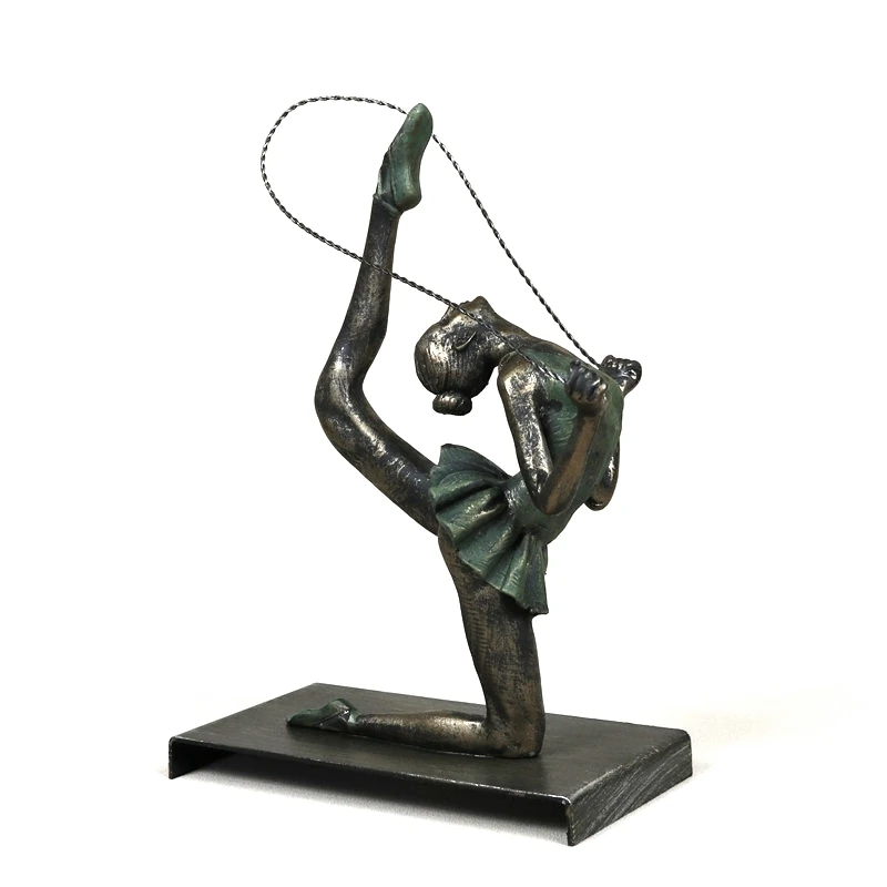 

[MGT] Vintage Resin Calisthenics Sculpture Iron Girl Gymnastics Statue Prize Souvenir Birthday Gift Ornament Decor Accessories