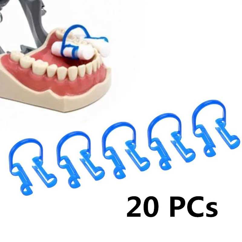 20 шт./упак. одноразовый синий стоматологический хлопковый роликовый держатель
