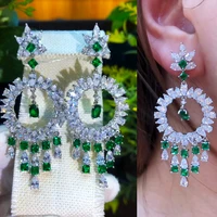 missvikki luxury shiny clear cz pendant earrings for women bridal wedding party daily trendy jewelry accessories high quality