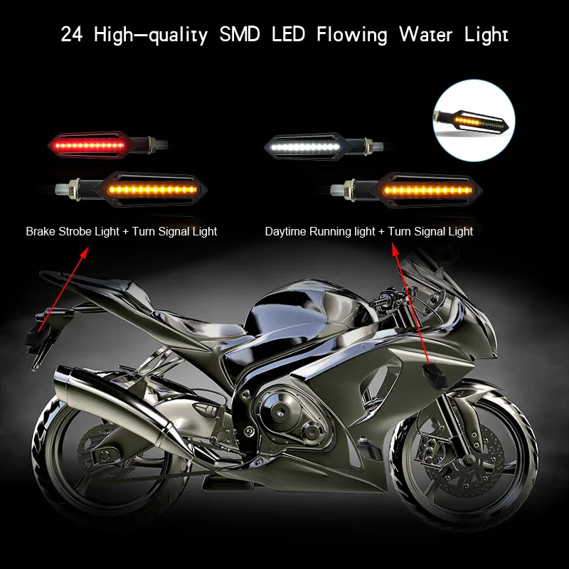 Motorcycle Turn Signals Tail Light LED Flowing Water Blinker DRL Flashing Lamp For Yamaha fz1 fazer fz8 xj6 fz6 FZ-09 mt07 |