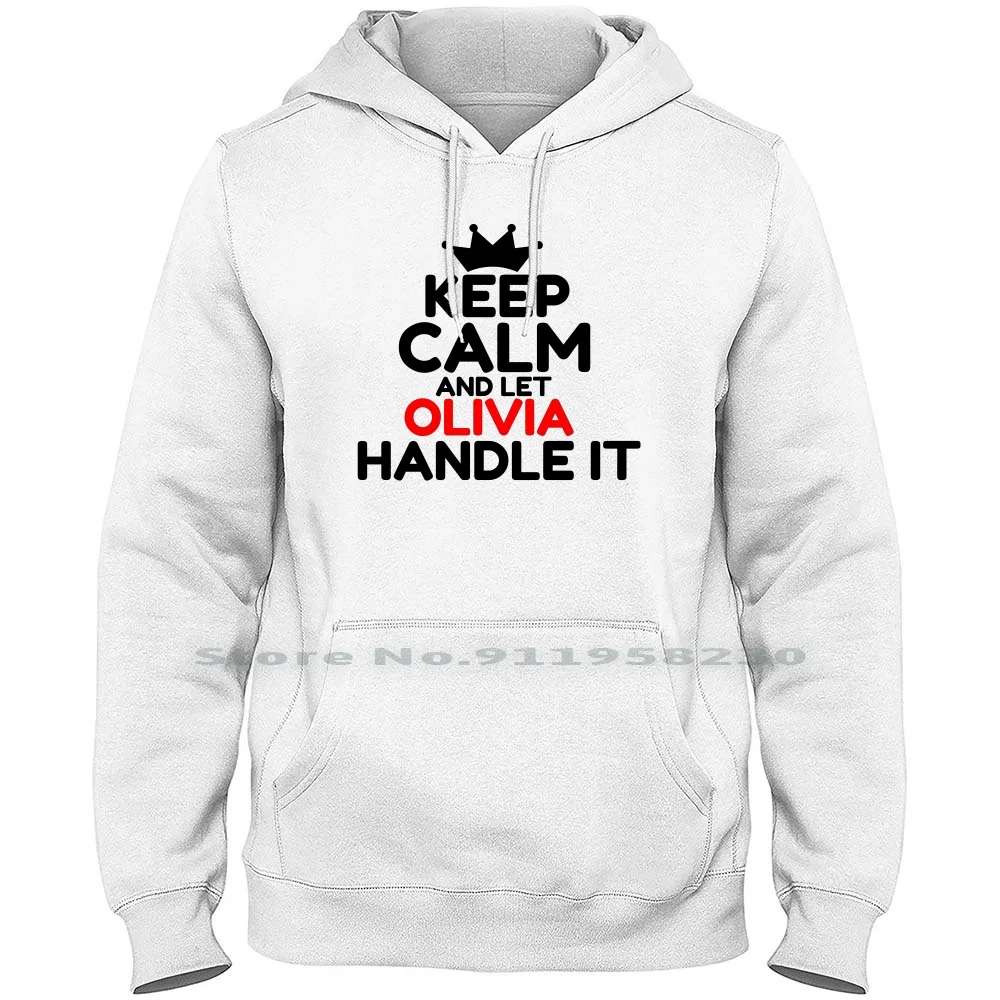 

Olivia Men Women Hoodie Sweater 6XL Big Size Cotton Birthday Present Keep Calm Sayings Present Olivia Livia Calm Liv Alm