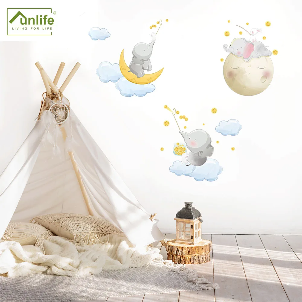Funlife®Наклейки на стену с изображением падающих звезд декоративные