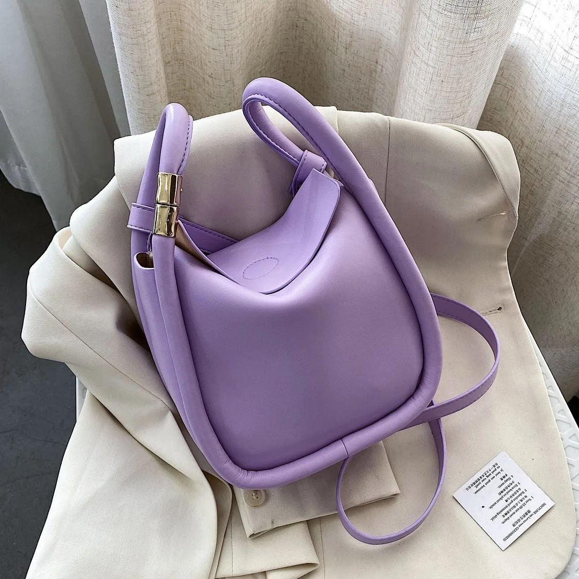 Однотонные женские сумки-мешки из искусственной кожи лето 2020 простые сумки через