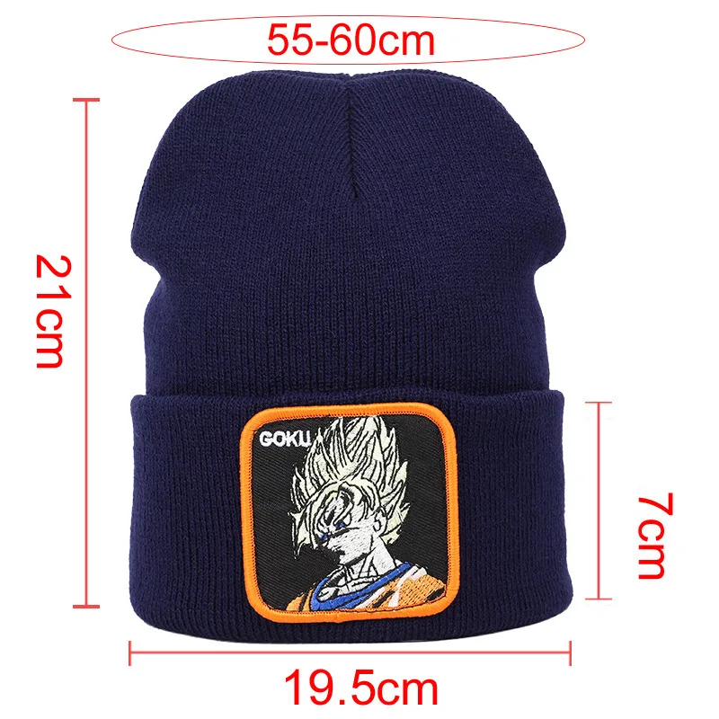 Dragon Ball GOKU Vegeta Beanie, высококачественные хлопковые повседневные шапочки для мужчин и женщин, теплая вязаная зимняя шапка, модная однотонная шапка унисекс