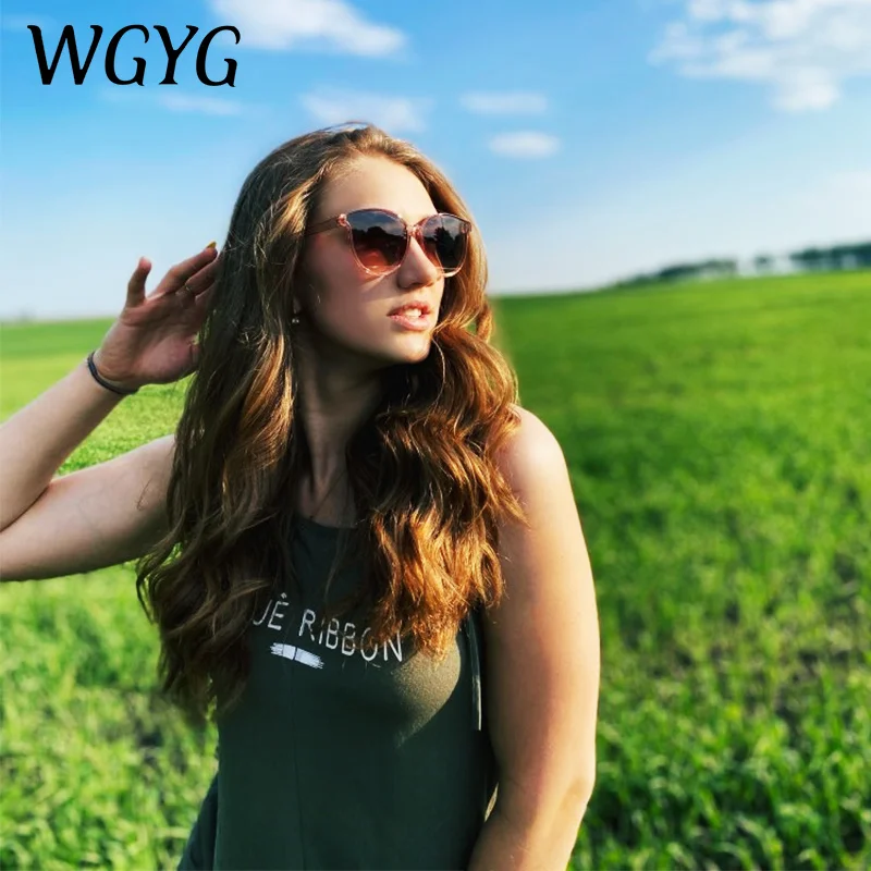 

WGYG New Arrival 2019 Fashion Sunglasses Women Vintage Metal Eyeglasses Mirror Classic Vintage Oculos De Sol Feminino UV400