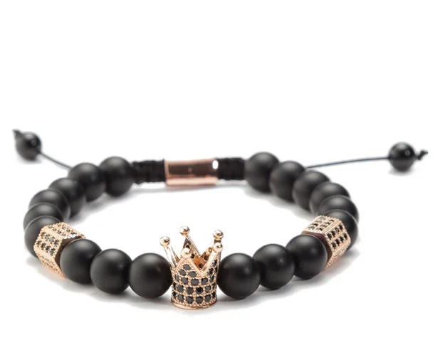 

crown 8mm bohemian multicolor Agate beads Chakra Reiki Buddha Yoga Bracelet elastic adjustable Volcanic Stone Bangles uijg4