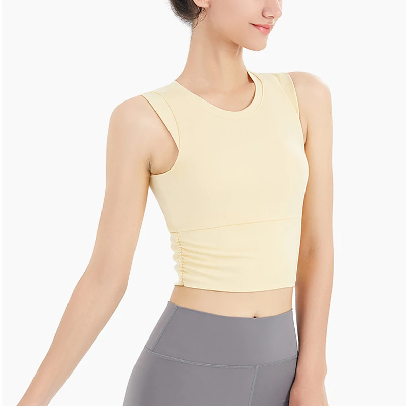 

Workout Sport Tank Top With Built In Bra Longline Sports Bra For Lounging Yoga Crop Tops Fitness Vest Wireless Bras For Women