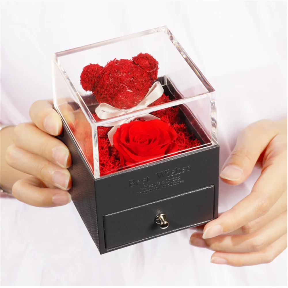 

Вечная роза в коробке, сохраненные настоящие розы, цветы в коробке, набор, лучший подарок на день матери, романтические подарки на день Свято...